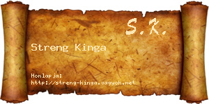 Streng Kinga névjegykártya