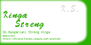 kinga streng business card